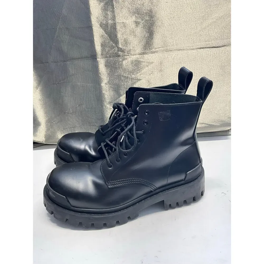 Balenciaga Combat Strike leather combat boots